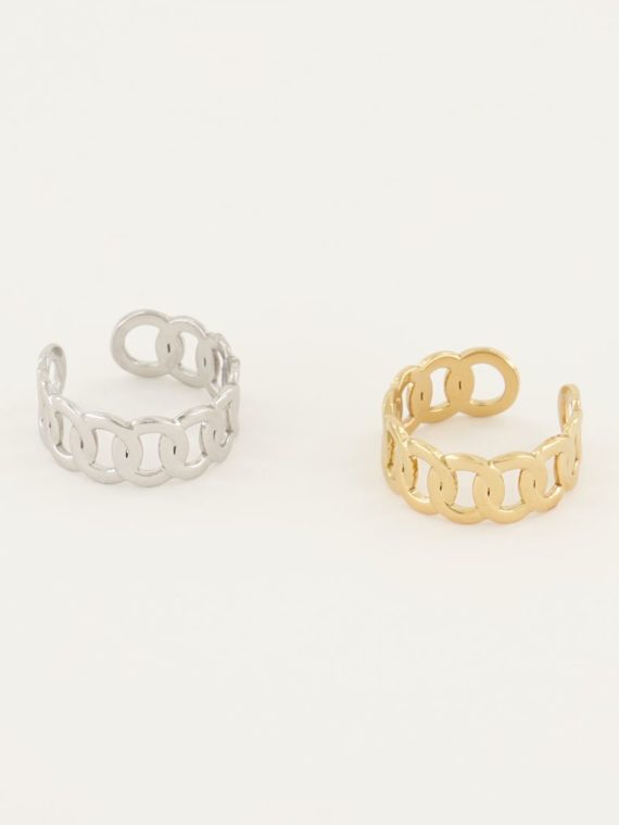My Jewellery – Ring met overlappende rondjes (goud of zilver)