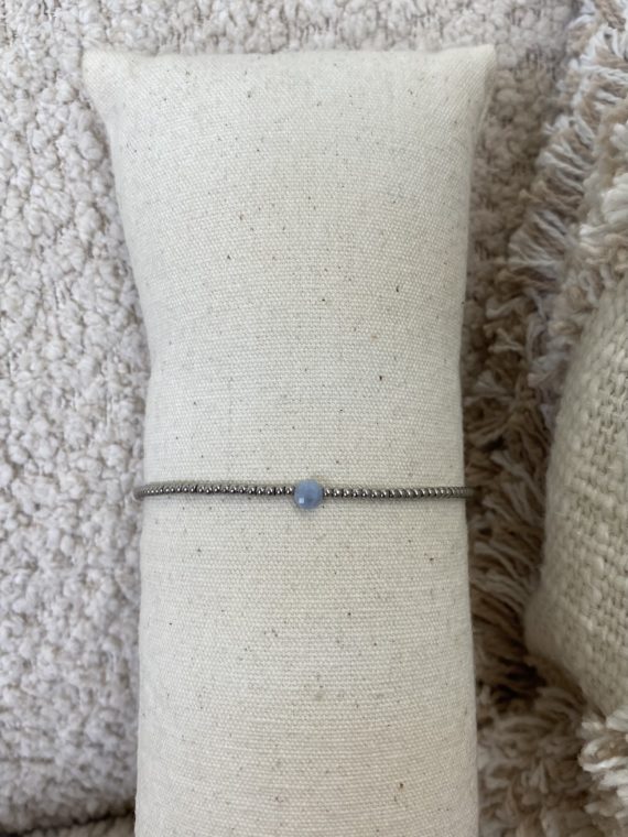 My Jewellery – Kralen stretch armband – Zilver/Blauw
