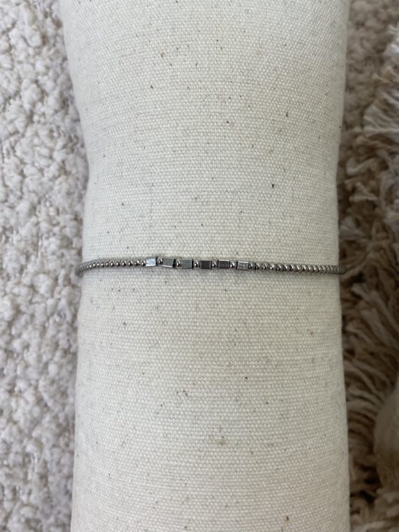 My Jewellery – Vierkante Kralen stretch armband – Zilver
