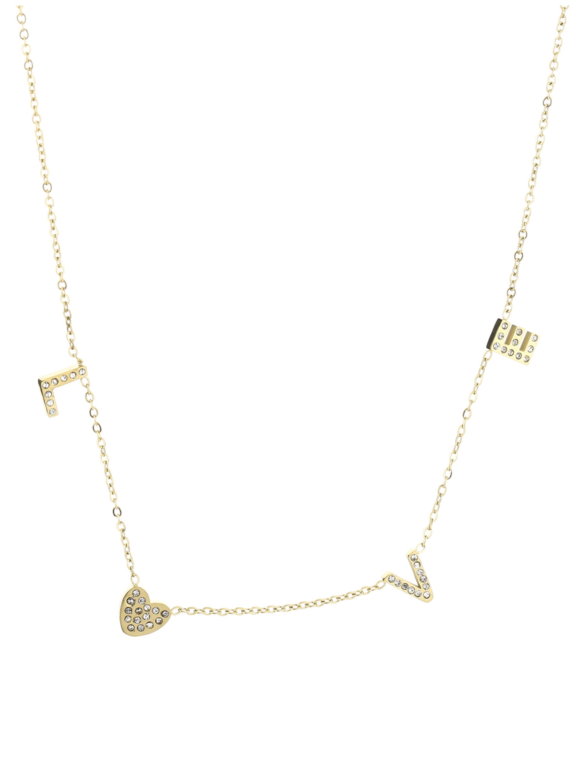 MB – Ketting LOVE Strass – Goud