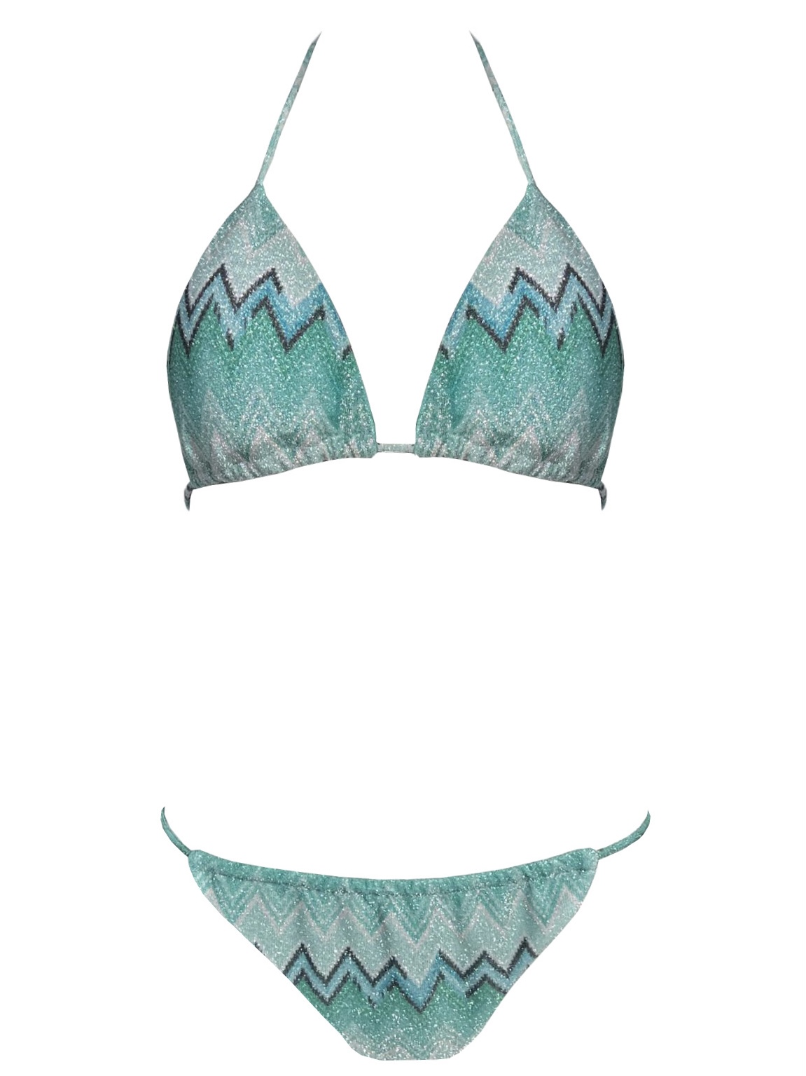Lurex Glitter Zigzag Bikini – Groen